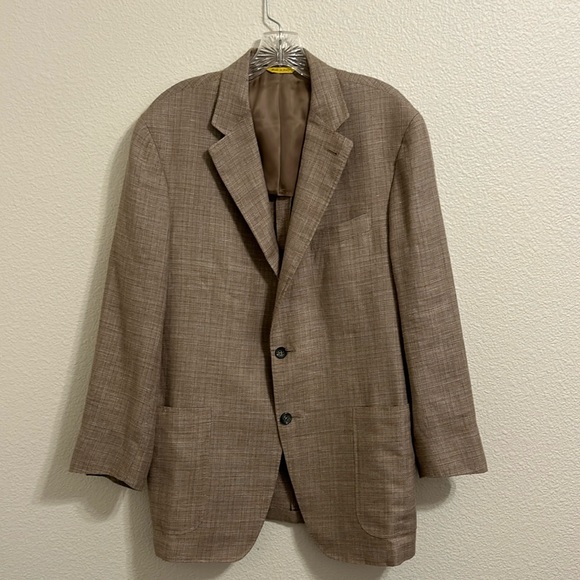 Canali Kei Linen Blend Blazer IT 56R/US 46R - Picture 1 of 14